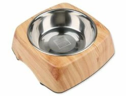 Edelstahlhundenapf Dog Fantasy In Holzimitation 27 Cm