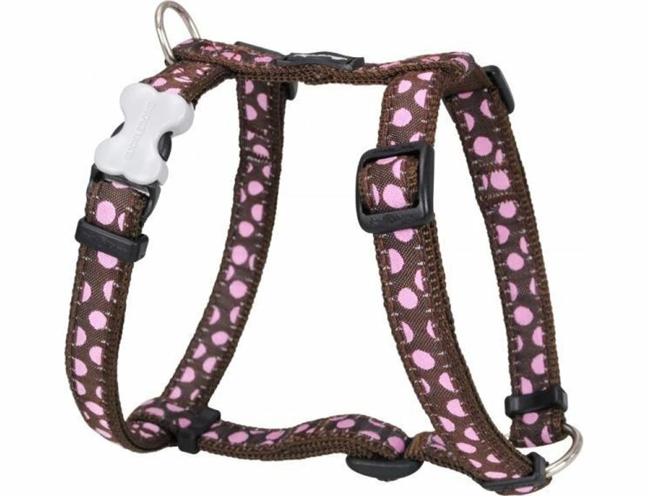 Red Dingo Pink Spots Brown Medium Hundegeschirr 1 Red Dingo Pink Spots Brown Medium Hundegeschirr