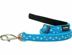 Red Dingo Stars White On Turquoise Hundeleine 20 Mm X 1,8 M Medium
