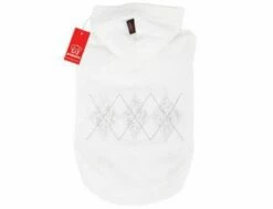 Hundepullover Puppia Diamond Back Weiß Silber