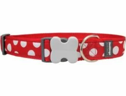 Red Dingo White Spots Red Giant Long Hundehalsband 50 - 80 Cm