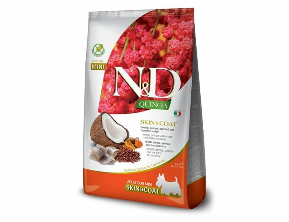 N&D Quinoa DOG Skin & Coat Hering & Kokosnuss Mini 1 N&D Quinoa DOG Skin & Coat Hering & Kokosnuss Mini