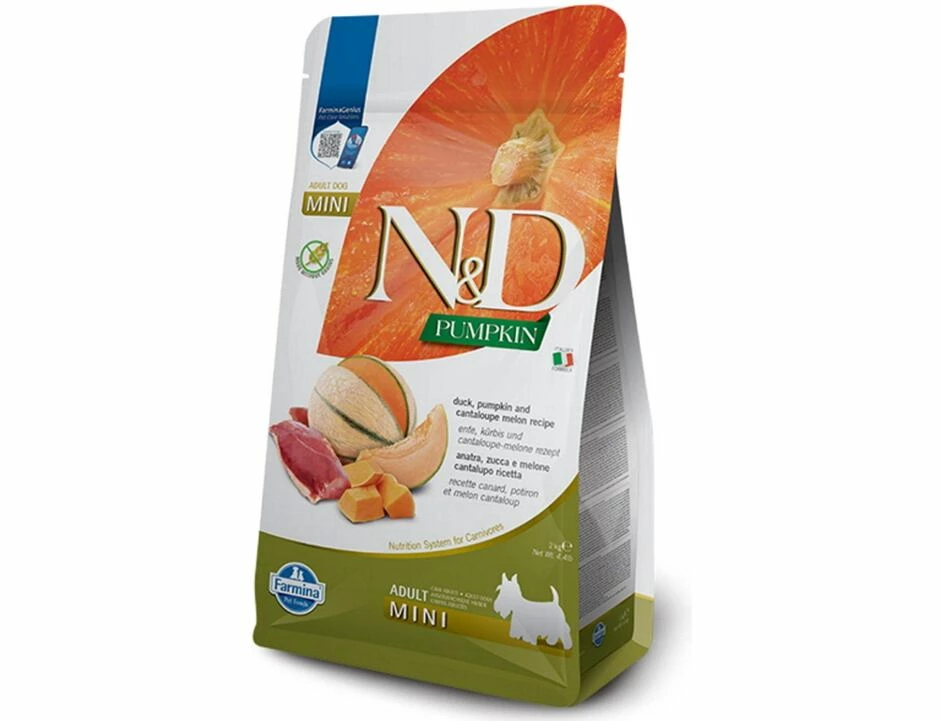 N&D Pumpkin DOG Adult Mini Ente & Cantaloupe Melone 2kg 1 N&D Pumpkin DOG Adult Mini Ente & Cantaloupe Melone 2kg