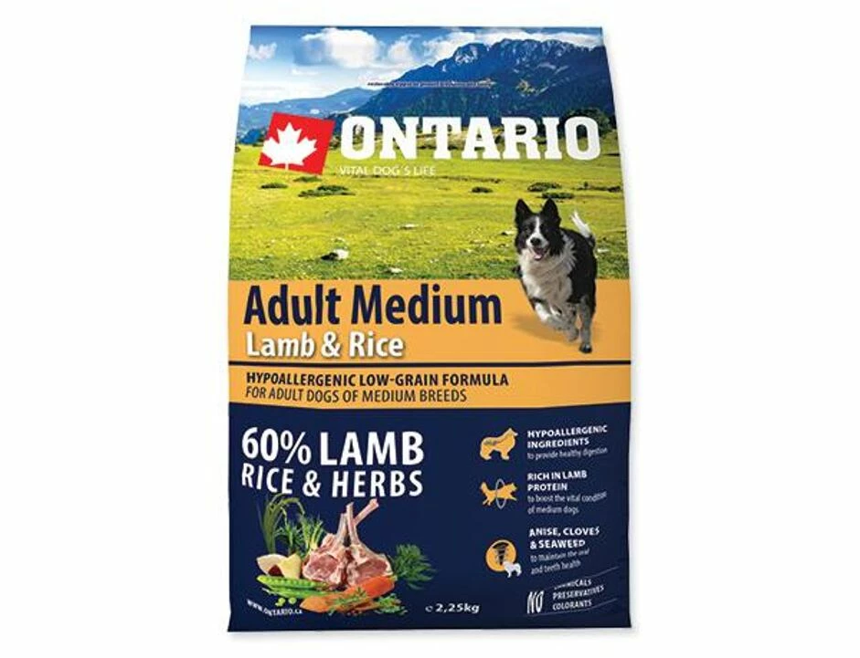 ONTARIO Adult Medium Lamb & Rice 2,25kg 1 ONTARIO Adult Medium Lamb & Rice 2,25kg